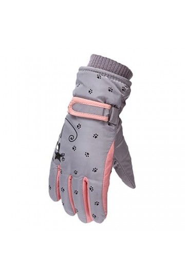 Gants moufles pour femme par temps froid - Gants chauds en velours - Gants chauds avec imprimé tête de cerf mignon - Gants do