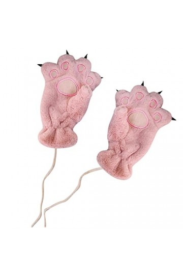 Gants dhiver pour femmes, mignons, dessins animés, chauds, anti-froid, en peluche, moufles pour hommes, Rose-a, taille uniqu