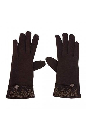 Femmes Femmes Hommes Femmes Écran Tactile Young Styles Gants Moutons DHiver Dentelle Moufles Mitaines Color : Braun, Size :