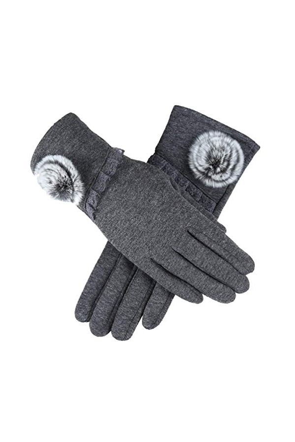 Gants Élégants Pour Femmes Winter Touchscreen Young Styles Windproof Warm Gants De Cyclisme Doigt Bowknot Moufles Color : Zr