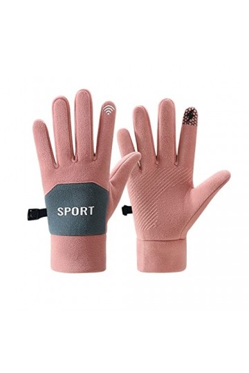 Nqb139 Gants dhiver en polaire épais pour femme Unisexe Rose Taille unique