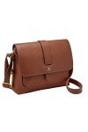 Fossil Sac pour femmes Kinley, Cuir/cuir, polyuréthane, polyester garniture de sangle Corps marron 22,9 cm L x 8,2 cm l x 18,