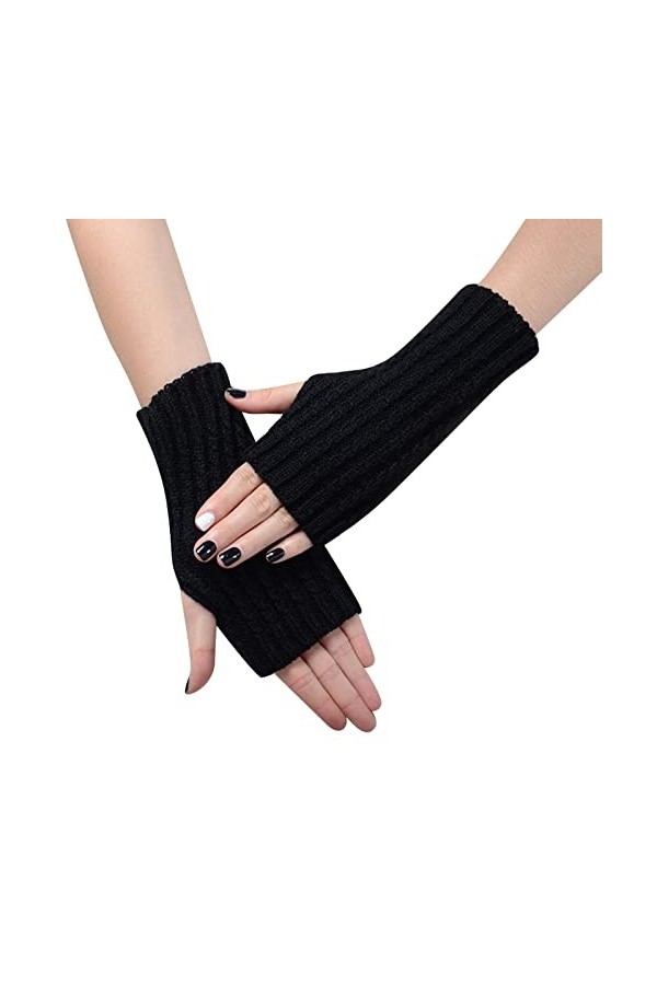 Mitaines dhiver sans doigts vêtements accessoires gants dhiver tricotés poignet hiver automne bras filles kawaii longueur d