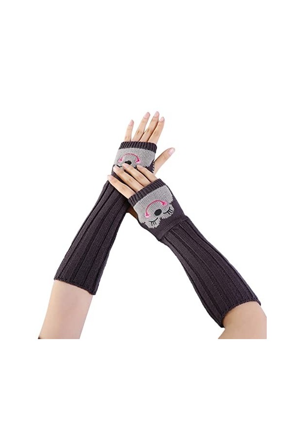 NIUREDLTD Gants dhiver tricotés dhiver sans doigts Gants Cosplay Manches à manches pour femmes Hiver Automne Bras Filles Ga