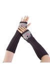 NIUREDLTD Gants dhiver tricotés dhiver sans doigts Gants Cosplay Manches à manches pour femmes Hiver Automne Bras Filles Ga