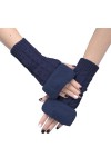 Briskorry Manchettes longues pour femme avec trou pour les pouces - Sans doigts - Chauffe-pouls - En tricot - Chauds - Pour l