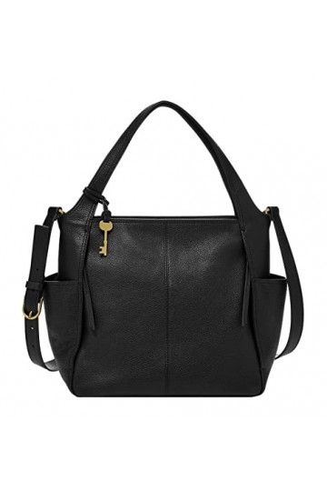 Fossil Sac pour femmes Emerson, Shopper en cuir noir 27.94 cm L x 15.24 cm W x 27.3 H ZB1668001