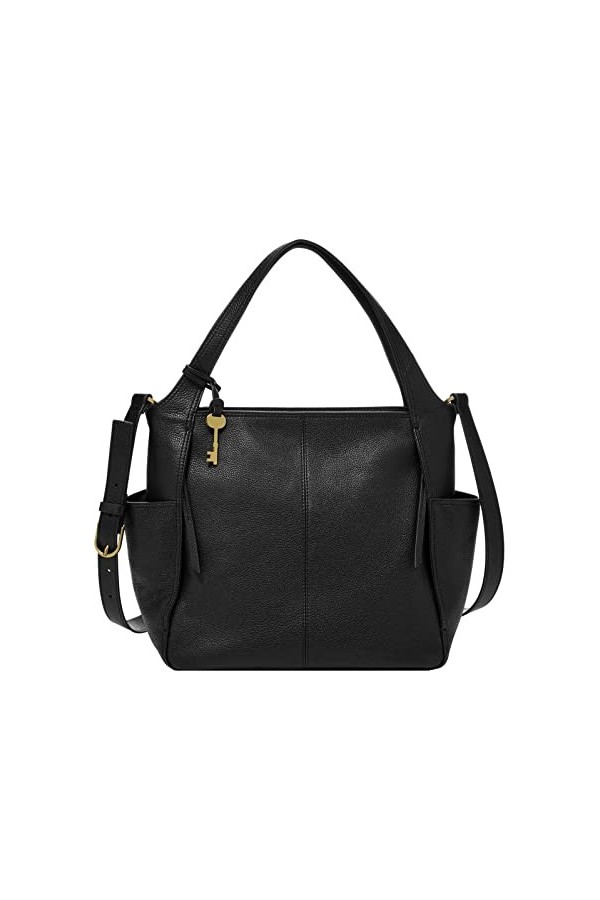Fossil Sac pour femmes Emerson, Shopper en cuir noir 27.94 cm L x 15.24 cm W x 27.3 H ZB1668001