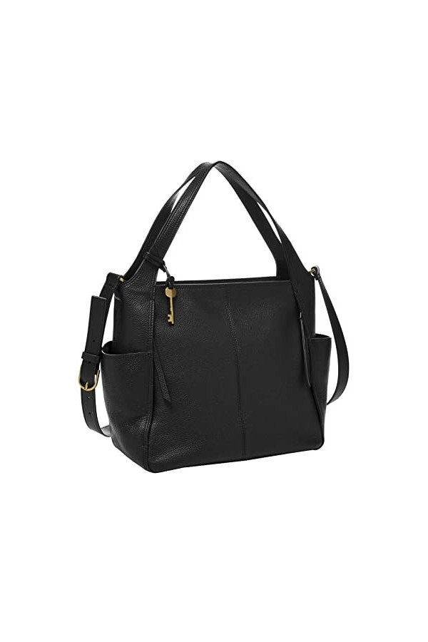 Fossil Sac pour femmes Emerson, Shopper en cuir noir 27.94 cm L x 15.24 cm W x 27.3 H ZB1668001