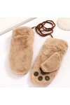 Générique Moufles en Peluche Mignon Femme Hiver Chaud Doux Moufles Chaude Épaisse Gants Polaire Mitaines Gloves Mignon Patte 