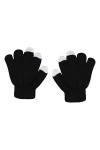 Gants de cyclisme extensibles en laine pour enfants - Gants tricotés sans gants avec poches - Moufles pour femme - Pour temps