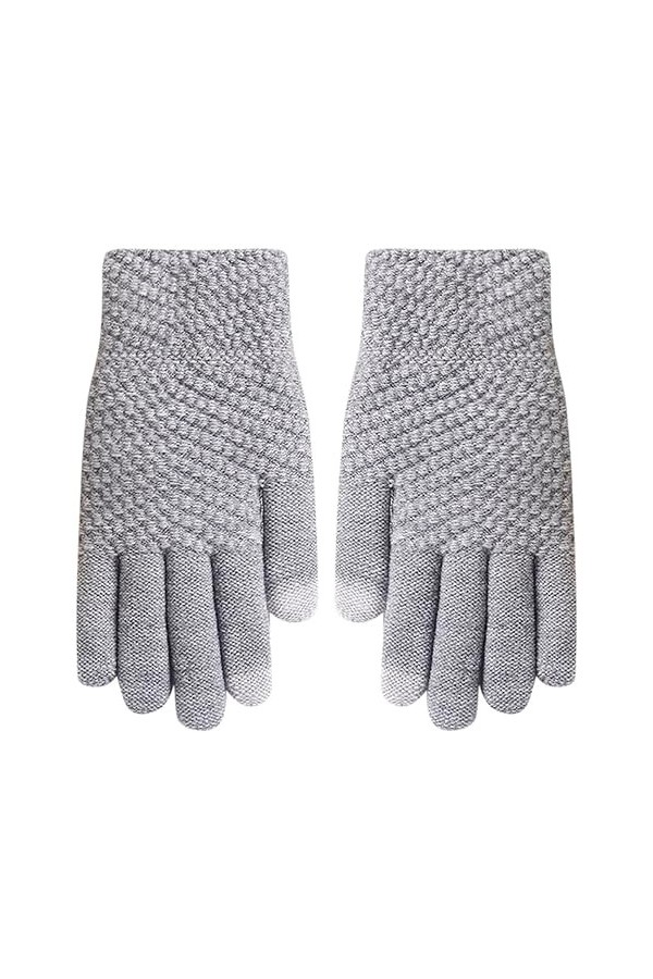 rtdgcv Laine tricotée pour femme, écran doux pour la peau, plus velours, épais, couleur unie, éprouvée, gants chauds pour fem