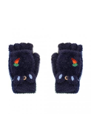 Gants dhiver épais pour adultes et adultes - Motif chat - Ceinture tricotée chaude - Gants de téléphone - Moufles pour femme