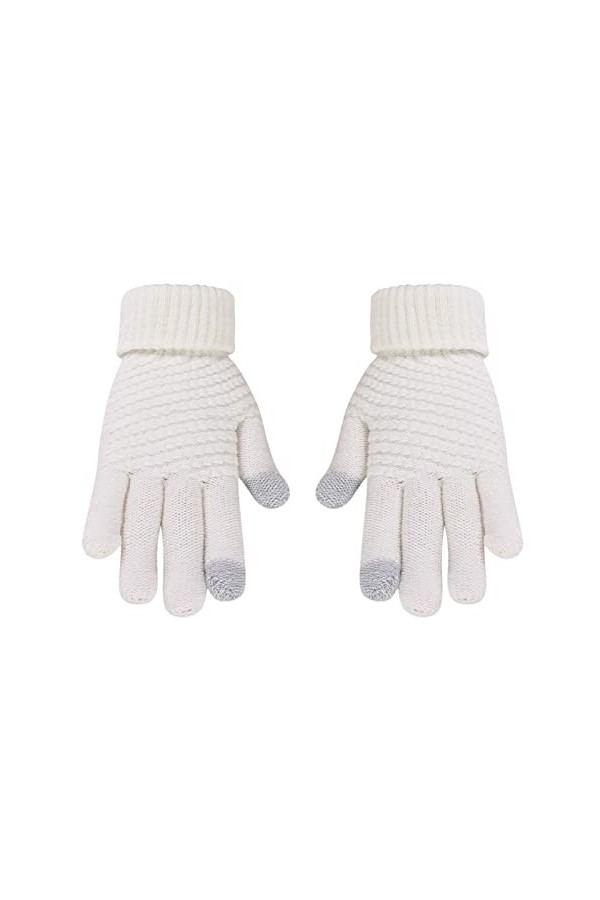 Gants dhiver fins pour femmes et hommes - Gants tricotés chauds et extensibles - Pour garder au chaud - Pour le golf - Moufl