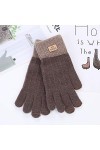 Gants pour écran tactile pour femme Plus tricotés coupe-vent en laine et velours épais pour homme Moufles isolées par temps f