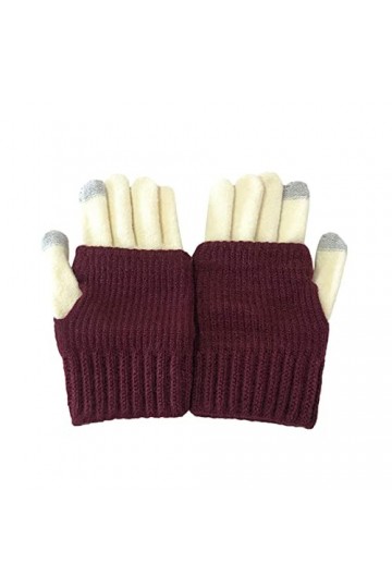 Mitaines Mitaines Poignet Gants Cosplay Bras Doux Chaud Tricoté Poignet Hiver Automne Jambe Chauffe-mains pour Femmes, rouge,