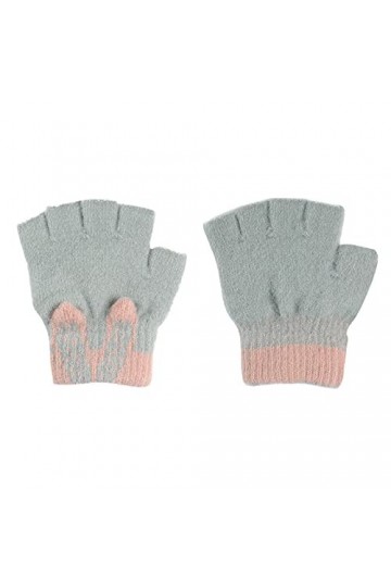 YJZQ Gants Hiver Fille Mitaines 5-Doigts Gants Enfant Gants Chaud avec Mignon Oreilles Gants tricotée Modèle de Chat pour Enf