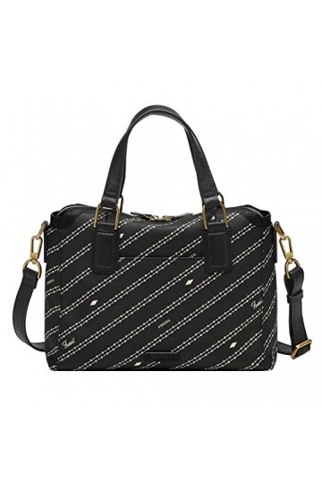 Fossil Jacqueline Satchel Black/Bone