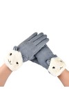 JIYAYUIX Gants en laine pour femme résistants au froid en peluche pour lextérieur et léquitation, en automne et en hiver, m