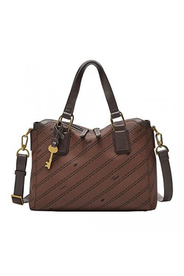 Fossil Sac pour femmes Jacqueline, Sacoche en PVC marron/noir 29.21 L x 11.43 W x 22.86 H ZB1574199