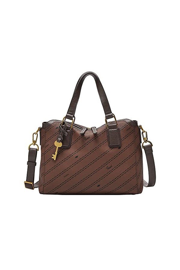 Fossil Sac pour femmes Jacqueline, Sacoche en PVC marron/noir 29.21 L x 11.43 W x 22.86 H ZB1574199