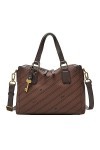 Fossil Sac pour femmes Jacqueline, Sacoche en PVC marron/noir 29.21 L x 11.43 W x 22.86 H ZB1574199