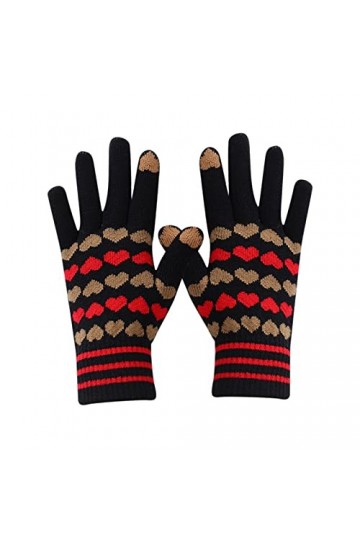 Ensemble de diable Carnaval Femmes peuvent activer les gants décran Gants chauds en tricot extensible Moufles dhiver Garder