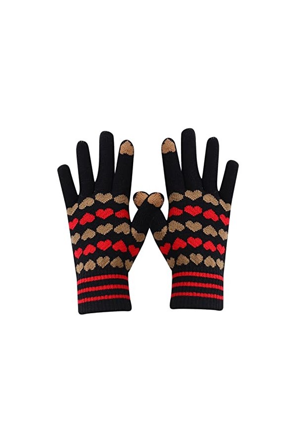 Ensemble de diable Carnaval Femmes peuvent activer les gants décran Gants chauds en tricot extensible Moufles dhiver Garder