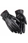 Generisch Leo Gants Chauffe-Oreilles Gants Polaire Femme Moufles Hiver Imperméable Doublure Écran Tactile Gants Chauds en Rou
