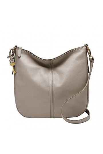 Fossil Sac pour femmes Jolie, Hobo avec bordure en cuir écologique/polyuréthane Gris 30.48cm L x 12.7cm L x 33.02cm H ZB14347