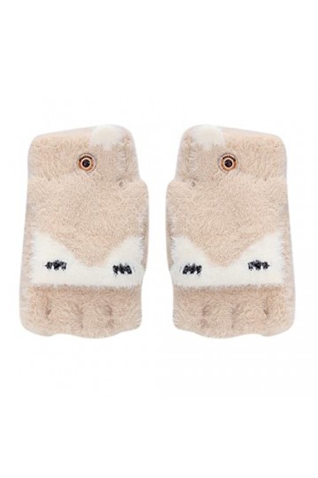 Dapei Mitaines dhiver épaisses et chaudes à rabat pour les étudiants, léquitation, lécriture, gants tricotés demi-doigts e