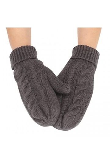 Gants dhiver en laine pour femme Gants dhiver tricotés Gants dhiver épais Gants en tricot pour femmes Moufles en fourrure 