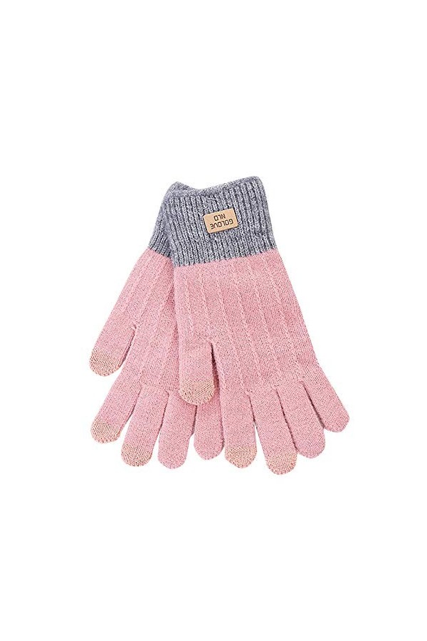 Gants pour écran tactile pour femme Plus tricotés coupe-vent en laine et velours épais pour homme Moufles isolées par temps f