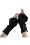 Mitaines Femme Hiver Gants Tricoté Moufles en Laine Chaudes Demi-Doigt Gants Longue Thermique Sports de Plein Air Douce Confo