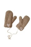 Gants dhiver 3D pour temps froid - Ours mignon - Double couche - Moufles dhiver pour femme - Corde tressée épaisse - Moufle