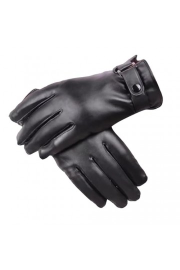 Gants dhiver en cuir pour écran tactile - Gants coupe-vent pour femme - Doublure polaire épaisse - Pour conduite de moto - G