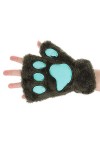 ITODA Mignon Mitaines dhiver Griffe de Chat pour Femme Filles Gants de Demi-Doigts Hiver en Peluche Gants Epais Chaud Confor