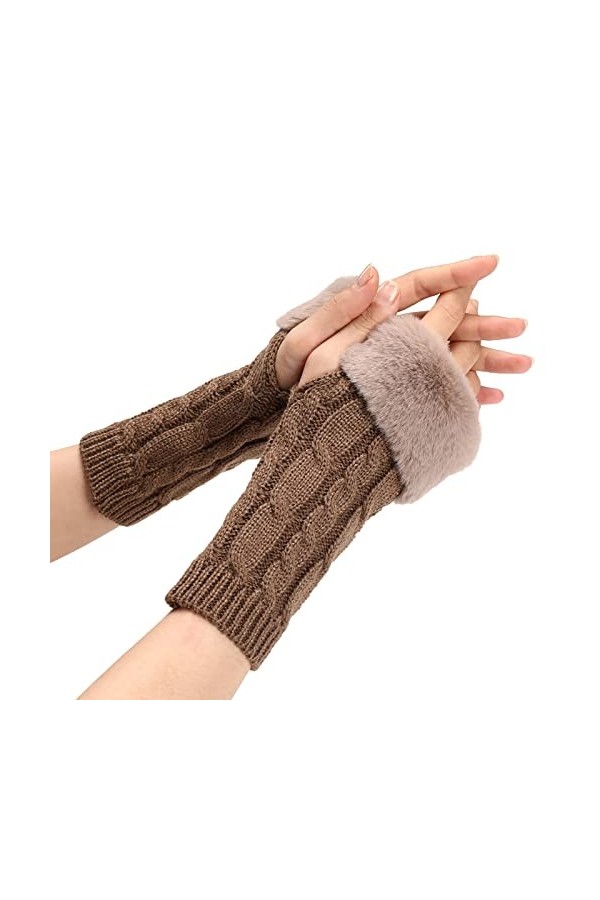 Gants dhiver tricotés dhiver sans doigts Accessoires de vêtements tricotés Gants tricotés poignet hiver automne femmes sans