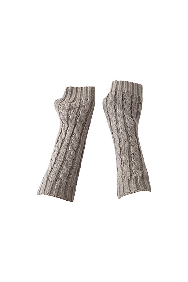 Gants sans doigts Gants dhiver à manches pour femme Hiver Chaud Femmes sans doigts Kawaii Longueur doux et chaud, gris, tail