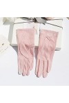 Yoaodpei Gants de crème solaire de la soie à glace dété, dames anti-ultraviolet dentelle élégante gant respirant, courte, lé