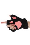 IBLUELOVER Mitaines Hiver Femme Gants Chauds Épaisses Gants en Peluche Gloves Mignon Patte de Chat Ours Gants de Ski Doux Con