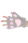 IBLUELOVER Mitaines Hiver Femme Gants Chauds Épaisses Gants en Peluche Gloves Mignon Patte de Chat Ours Gants de Ski Doux Con