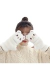 Virtcooy Gants et moufles pour femme | Gants dhiver pour femme – Lovely Bear en peluche thermique isolante sans doigts en la