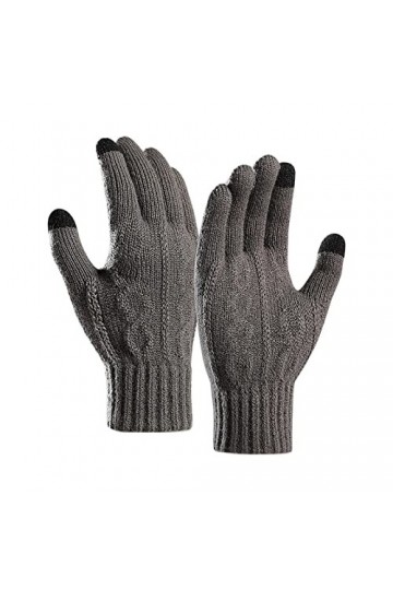 Mitaines pour femme - Noir - Gants en tricot - Manchettes extensibles tricotées - Poignet - Hiver - Automne - Unisexe - Longu