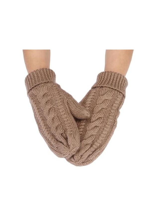 Porceosy Moufles dhiver élastiques pour homme et femme - Doublure en peluche - Noir - Taille unique