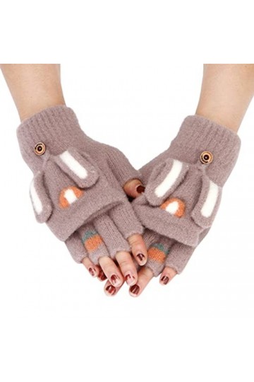 Zju62 Gants dhiver chauds en tricot avec manchette élastique et doublure chaude, a, taille unique