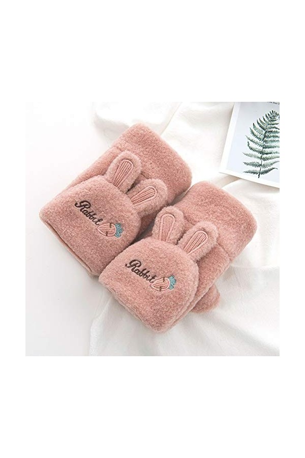 ASDFGT-778 Moufles Flip Chaud Doux Version coréenne du Dessin animé étudiants Doigts de Drainage extérieur des Gants Demi-Doi