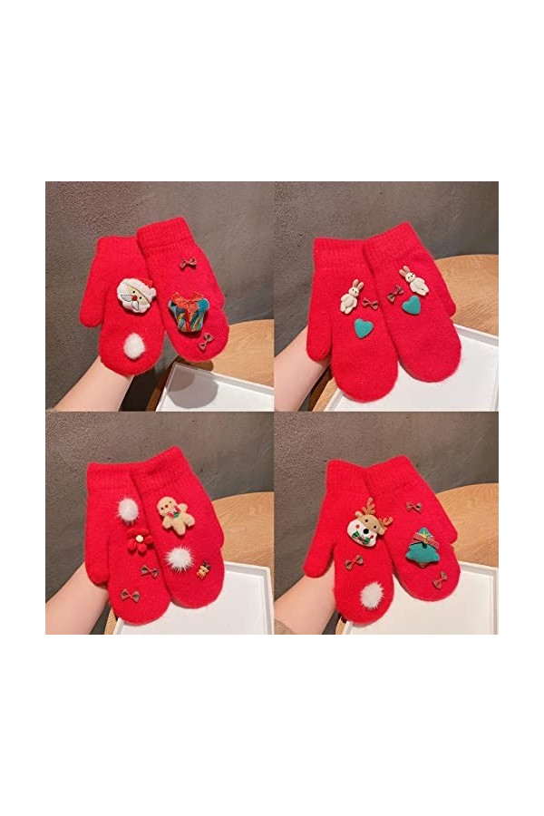 KieTeiiK Gants dhiver en forme déléments de dessin animé pour femme, gants chauds et épais, gants de cyclisme pour lhiver,