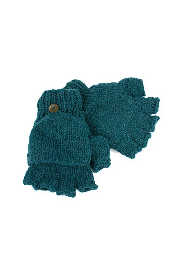 Commerce équitable du Népal en laine Shooter Gants Moufles en polaire doublée 5&nbsp;couleurs - Violet -