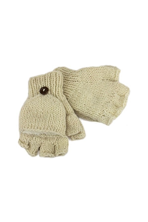 Commerce équitable du Népal en laine Shooter Gants Moufles en polaire doublée 5&nbsp;couleurs - Violet -